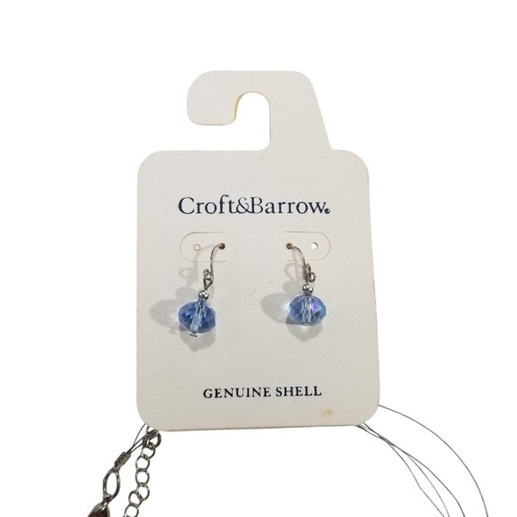 Blue Crystal and Shell Necklace & Earrings by Croft & Barrow NWT - Picture 5 of 11